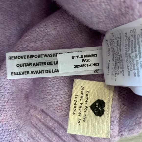 Madewell Lilac Purple Button-Up Cardigan Sweater Shrunken Fit Pockets NWT XXS - Picture 14 of 15